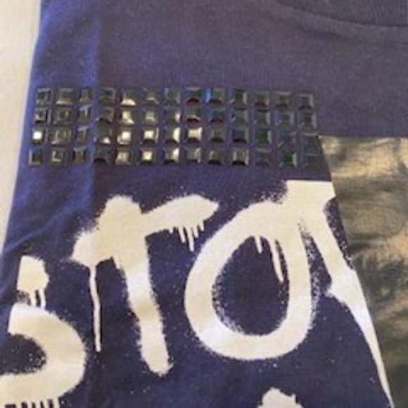 Navy Multi-Color Graphic/Embellishment L/S T-Shirt - Picture 3 of 5